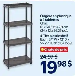 Walmart 4-Tier plastic shelf offer