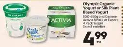 Calgary Co-op Olympic organic yogurt or silk plant based yogurt offer