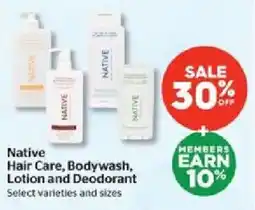 Calgary Co-op Native Hair Care, Bodywash, Lotion and Deodorant offer
