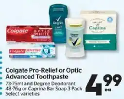 Calgary Co-op Colgate Pro-Relief or Optic Advanced Toothpaste offer