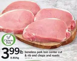 Loblaws boneless pork loin center cut & rib end chops and roasts offer