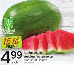 Loblaws jumbo whole seedless watermelon offer