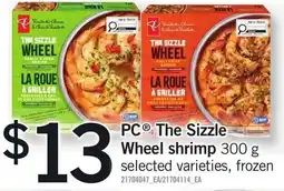 Loblaws PC The Sizzle Wheel shrimp offer