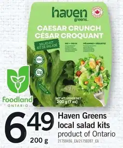Loblaws Haven Greens local salad kits offer