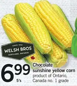 Loblaws Chocolate sunshine yellow corn offer