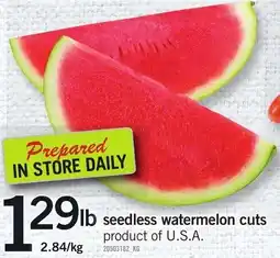 Loblaws Seedless watermelon cuts offer