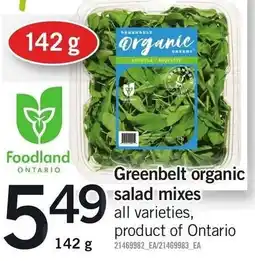 Loblaws Greenbelt organic salad mixes offer