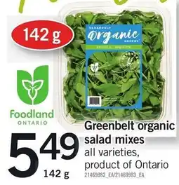 Loblaws Greenbelt organic salad mixes offer