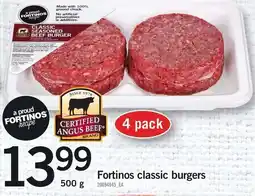Loblaws Fortinos classic burgers offer