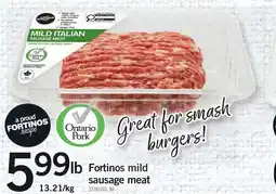 Loblaws Fortinos mild sausage meat offer