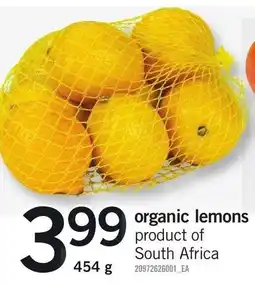Loblaws Organic lemons offer