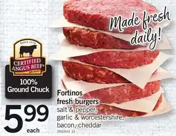 Loblaws Fortinos fresh burgers offer