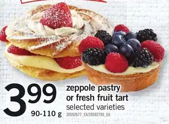 Loblaws zeppole pastry or fresh fruit tart offer
