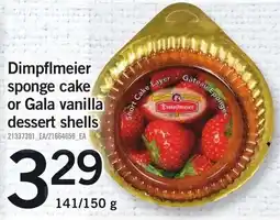 Loblaws Dimpflmeier sponge cake or Gala vanilla dessert shells offer