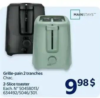Walmart Mainstays 2-Slice toaster offer