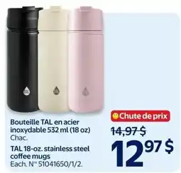 Walmart TAL stainless steel coffee mugs offer