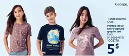 Walmart George Printed tee or short-sleeved graphic tee offer