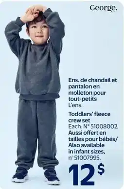 Walmart George Toddlers' fleece crew set offer
