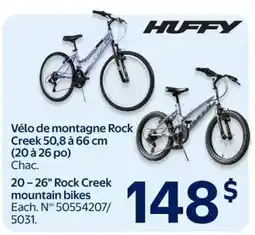 Walmart Huffy 20-26" Rock Creek mountain bikes offer