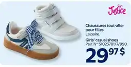 Walmart Justice Girls' casual shoes offer