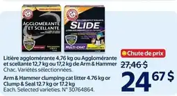Walmart Arm & Hammer clumping cat litter or Clump & Seal offer
