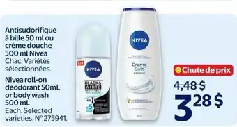 Nivea roll-on deodorant or body wash