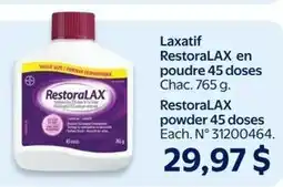 Walmart RestoraLAX powder 45 doses offer