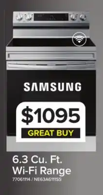 Leon's Samsung Stainless Steel Freestanding Electric Range with Wi-Fi (6.3 Cu.Ft) - NE63A6111SS/AC offer