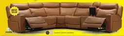 Leon's Jackson Leather 6-Piece Power Reclining Sectional with Heat and Massage - Butternut offer