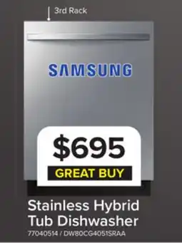 Leon's Samsung Stainless Steel 3rd Rack Dishwasher - DW80CG4051SRAA offer