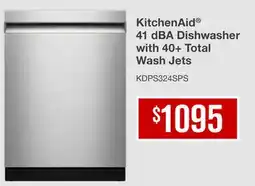 Leon's KitchenAid 41 dBA Dishwasher with 40+ Total Wash Jets - KDPS324SPS offer