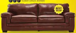 Leon's Stampede Leather Sofa - Chestnut offer