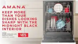 Leon's Amana White Dishwasher with Quick Wash Cycle - ADFS2524RW offer
