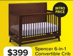 Leon's Delta Children Spencer 6-in-1 Convertible Crib - Teak Brown offer