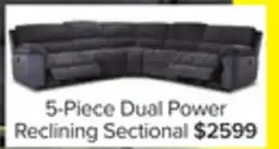 Leon's Haven 5-Piece Dual Power Reclining Sectional - Grey offer