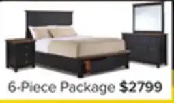 Leon's Stormy Ridge 6 - Piece Queen Storage Bedroom Package - Slate Black, Chicory offer