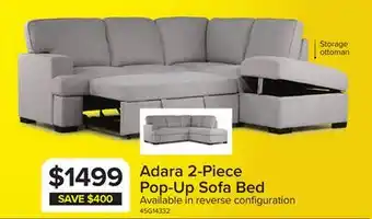 Leon's Adara 2-Piece Sectional with Left-Facing Pop-Up Bed - Beige offer
