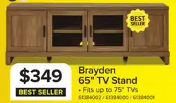 Leon's Brayden 65 TV Stand - Oak offer