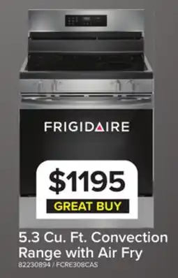 Leon's Frigidaire Stainless Steel 30 Freestanding Electric Range with Air Fry (5.3 Cu. Ft.) - FCRE308CAS offer