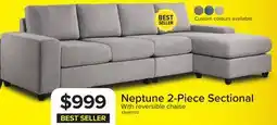 Leon's Neptune 2-Piece Sectional with Reversible Chaise - Grey offer