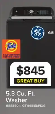 Leon's GE Diamond Grey Top Load Washer ( 5.3 Cu. Ft.) - GTW681BMRDG offer