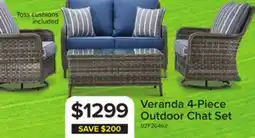 Leon's Veranda 4-Piece Outdoor Conversation Set - Grey, Blue offer