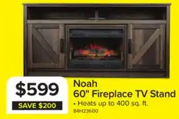 Leon's Noah 59.75 Fireplace TV Stand - Aged Oak offer