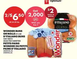 Independent City Market WONDER BUNS OR ROLLS, 8'S OR D'ITALIANO BUNS offer