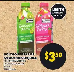 Independent City Market BOLTHOUSE FARMS SMOOTHIES OR JUICE offer