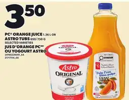 Independent City Market PC ORANGE JUICE, 1.36 L OR ASTRO TUBS, 650/750 G offer
