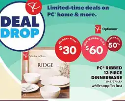 Independent City Market PC RIBBED 12 PIECE DINNERWARE offer