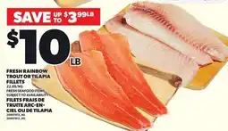 Independent City Market FRESH RAINBOW TROUT OR TILAPIA FILLETS offer
