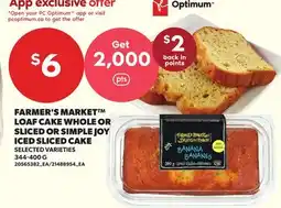 Independent City Market FARMER'S MARKET LOAF CAKE WHOLE OR SLICED OR SIMPLE JOY ICED SLICED CAKE offer