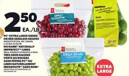 Independent City Market PC EXTRA LARGE GREEN OR RED SEEDLESS GRAPES OR NO NAME NATURALLY IMPERFECT LIMES offer